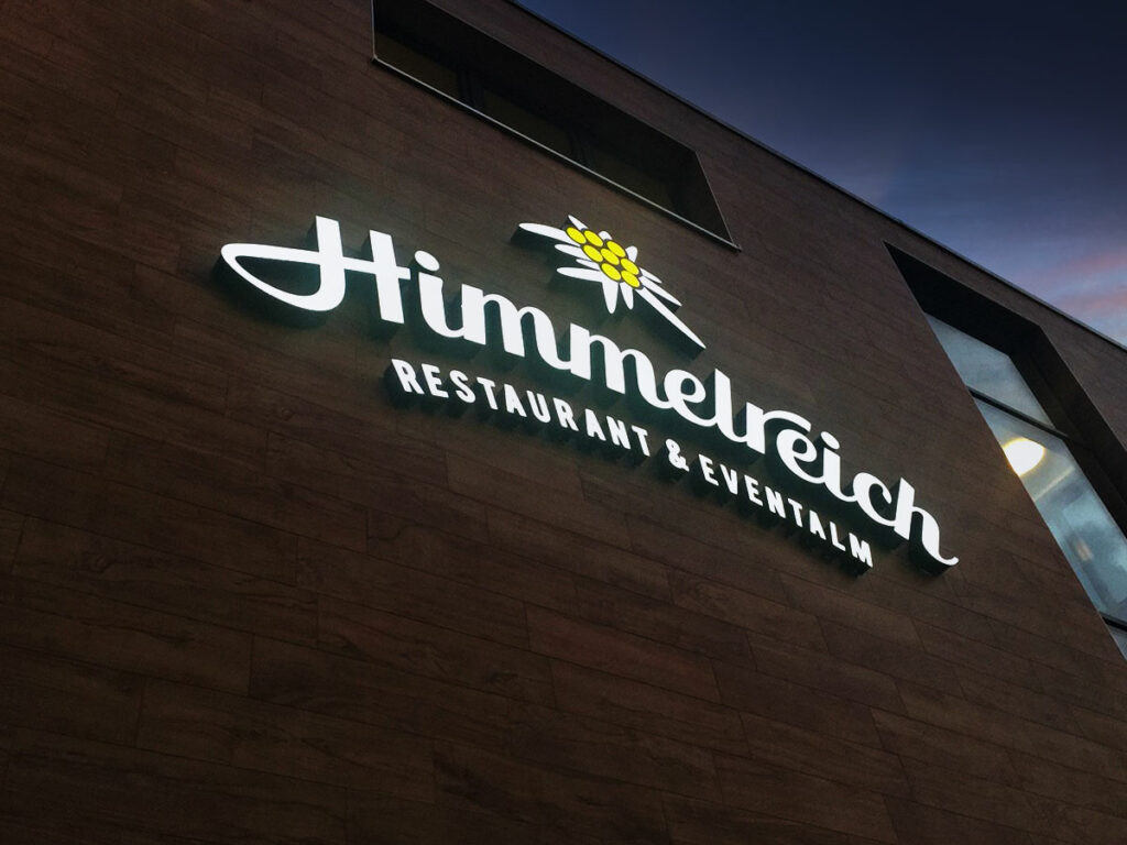 Leuchtschrift Restaurant Himmelreich